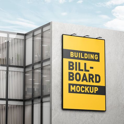 Vertical Billboard Design, Mockup Building, Building Mockup, Outdoor Advertising Mockup, Building Wall, Billboard Mockup, Outdoor Buildings, Billboard Design, Outdoor Advertising