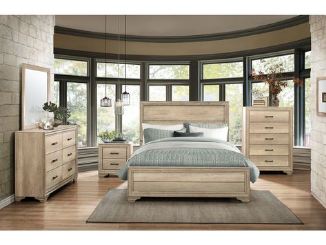 Homelegance Bedroom California King Rails With Top Crown 1955K-3CK - Osmond Designs - Orem, UT & Rustic Dresser, Studio Bed, Eastern King Bed, Rustic Nightstand, Queen Panel Beds, Cama King, King Bedroom Sets, Adult Bedroom, Bedroom Sets Queen