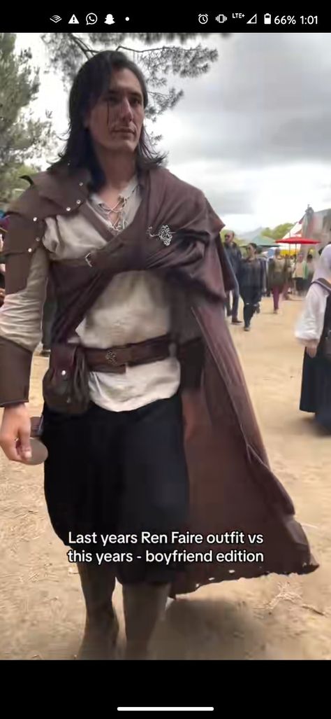 Men’s Renfaire Outfit, Mens Renfaire Costume, Viking Cosplay Men Diy, Ten Faire Outfit Men, Diy Ren Faire Costume Men, Renfair Outfit Men, Ren Faire Outfit Ideas Men, Ren Fair Men, Renicansse Fair Outfits Men