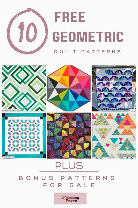 Top 10 Free Geometric Quilt Patterns ( 8 Bonus Patterns For Sale) Geometric Quilt Patterns, Triangle Pattern Design, Free Quilt Patterns Printables, Fabric Artwork, Geometric Quilt, Free Quilt Patterns, Triangle Pattern, Design Geometric, Quilt Patterns Free