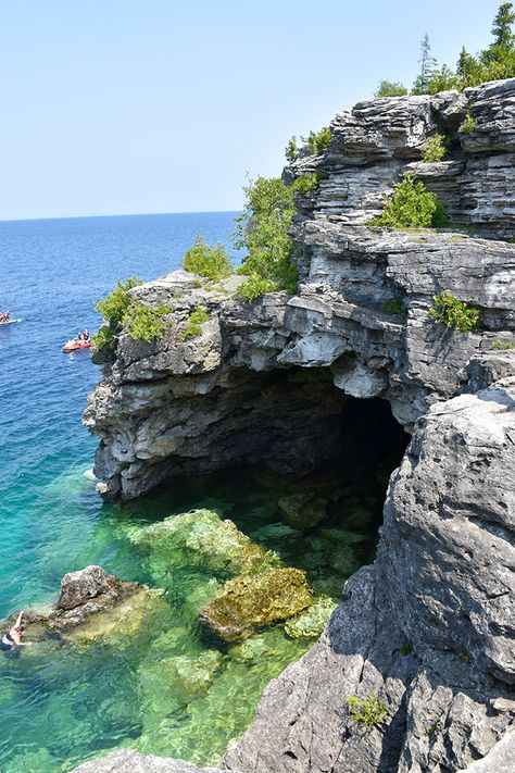 The Grotto Tobermory, Tobermory Ontario, Flowerpot Island, Ontario Road Trip, Bruce Peninsula, Manitoulin Island, Ontario Travel, Vacation Video, Family Road Trips