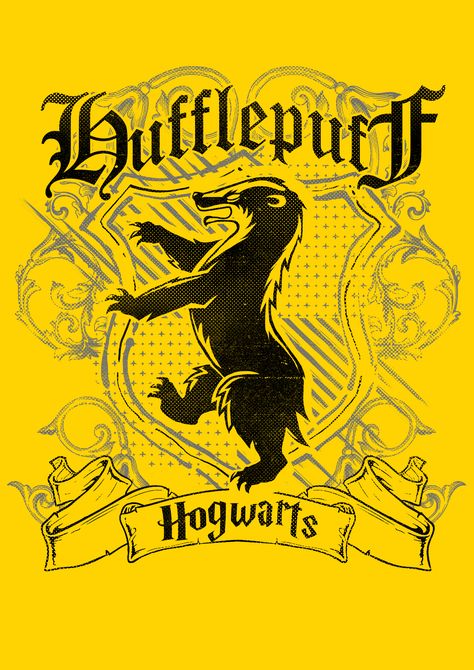 Hogwarts Scrapbook, Hufflepuff Poster, Hufflepuff Symbol, Potterhead Aesthetic, Harry Potter Script, Hufflepuff Badger, Harry Potter Wallpaper Backgrounds, Harry Potter Movie Night, Harry Potter Cartoon