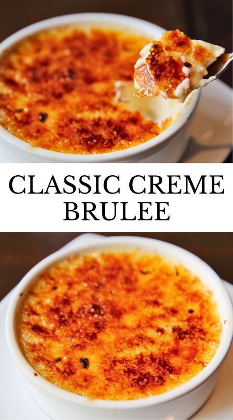 Classic Creme Brulee – rich custard dessert for Christmas parties.Creme Brulee Recipe,Creme Brulee Creme Brulee Recipe Large Pan, Cinnamon Creme Brulee, Creme Brulee For One, Quick Creme Brulee Recipe, Holiday Creme Brulee, Vanilla Creme Brulee Recipe, How To Make Crème Brûlée, Dessert Recipes From Around The World, Creme Brulee Recipes