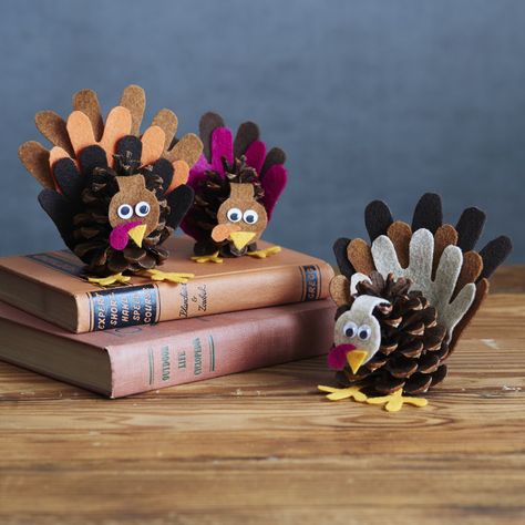 Pine Cone Turkeys, Pinecone Turkey, Faux Tulips, Cinnamon Broom, Pinecone Crafts Kids, Pumpkin Vase, Kids Fall Crafts, Turkey Craft, Thanksgiving Crafts For Kids