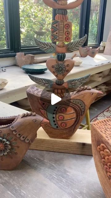 1,232 likes, 32 comments - jena_bedson_ceramics on October 19, 2022: "An amazing 3 days spent working alongside @tessamariianne talented videographer, photographer and..." Jena Bedson Ceramics, Jena Bedson, Totem Ideas, Garden Totem, Garden Totems, Garden Pottery, At Your Own Pace, Your Own Pace, Ceramic Pots