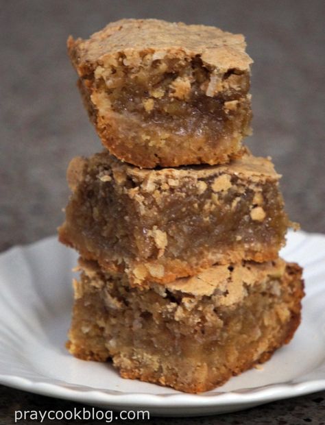 Walnut Coconut Chews - Pray Cook Blog Walnut Chews, Walnut Recipes Dessert, Black Walnuts Recipes, Walnut Dessert, Walnut Recipes, Sweet Bar, Nut Recipes, Slices Recipes, Christian Devotions