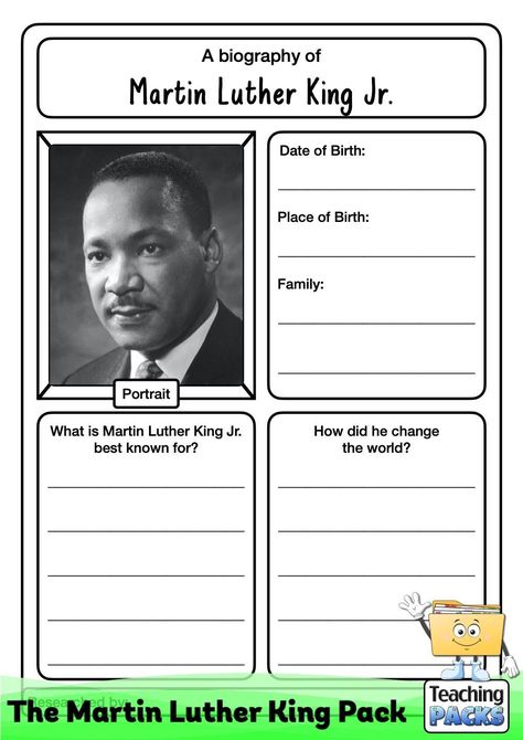 Martin Luther King Facts, Martin Luther King Jr Worksheets, Martin Luther King Birthday, Free Printable Multiplication Worksheets, Martin Luther King Activities, Martin Luther King Jr Activities, Kindergarten Addition, Printable Activity Sheets, Team Teaching