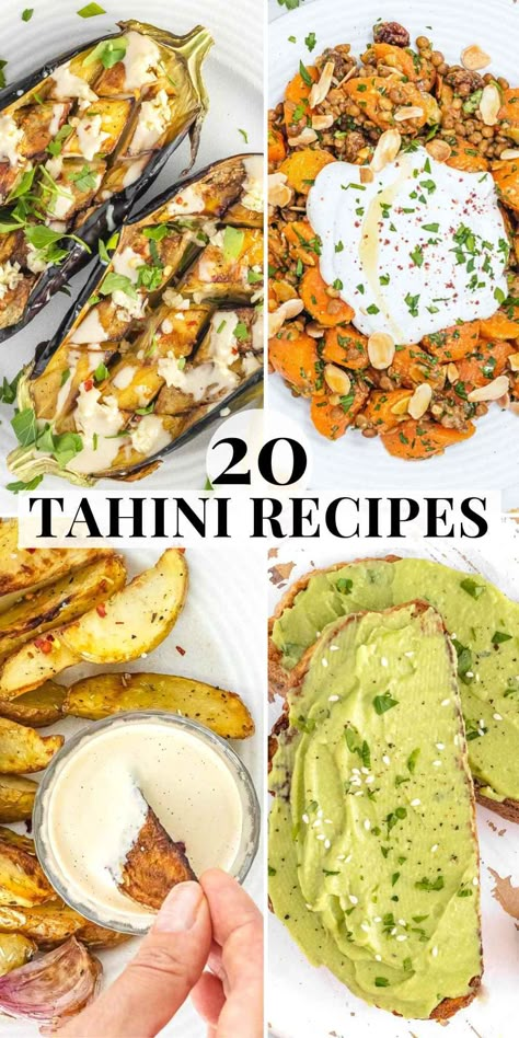 Vegan Recipes With Tahini, What To Put Tahini Sauce On, Lemon Tahini Couscous, Recipes That Use Tahini Sauce, Tahini Food Recipes, Food With Tahini, Keto Recipes With Tahini, Tahini In Recipes, Tahini Recipes Dinners