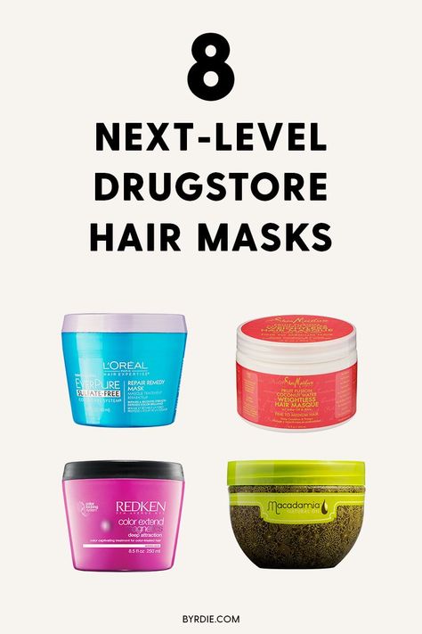 The best drugstore hair masks Drugstore Hair Products, Best Hair Mask, Coconut Oil Hair Mask, Hair Mask For Damaged Hair, Hair Mask For Growth, Hair Masks, Hair Masque, Diy Hair Mask, Coconut Oil Hair