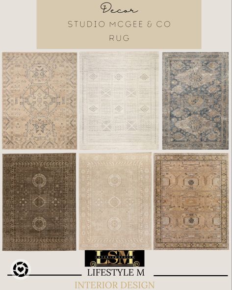 Design board with rug options for a home.