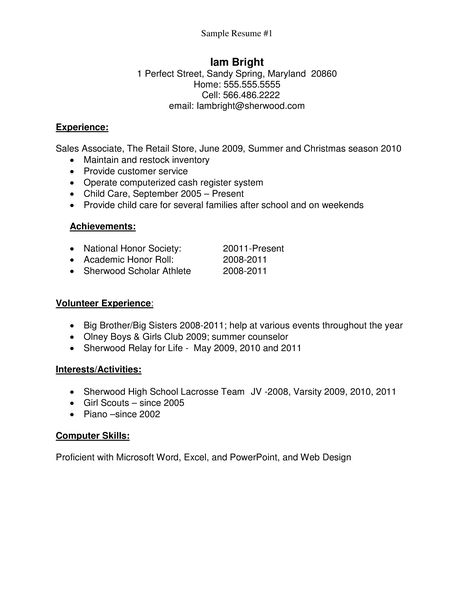 High School Resume Template, First Job Resume, Student Template, Teen Resume, High School Resume, Free Resume Examples, Sample Resume Templates, Basic Resume, Student Resume Template