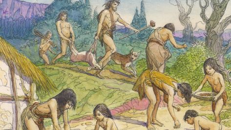 Hunter-gatherers were prehistoric nomadic groups that harnessed the use of fire, developed intricate knowledge of plant life and refined technology for hunting Bride Groom Photoshoot, Groom Photoshoot, Hunting Art, Early Humans, Hunter Gatherer, Cat Posters, Ancient History, Plant Life, Archaeology