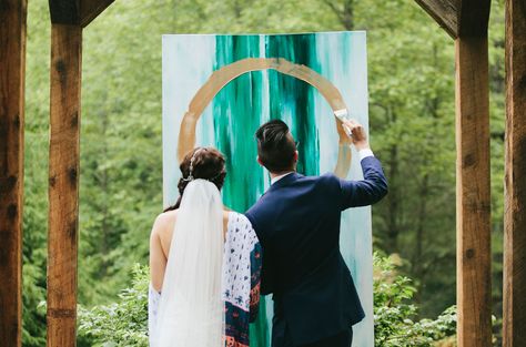 painting ceremony Wedding Ceremony Unity Painting, Unity Painting, Unity Ideas, Unity Candle Ceremony, Sand Ceremony Set, Wedding Ceremony Unity, Backyard Wedding Ceremony, Small Backyard Wedding, Sarah Drew