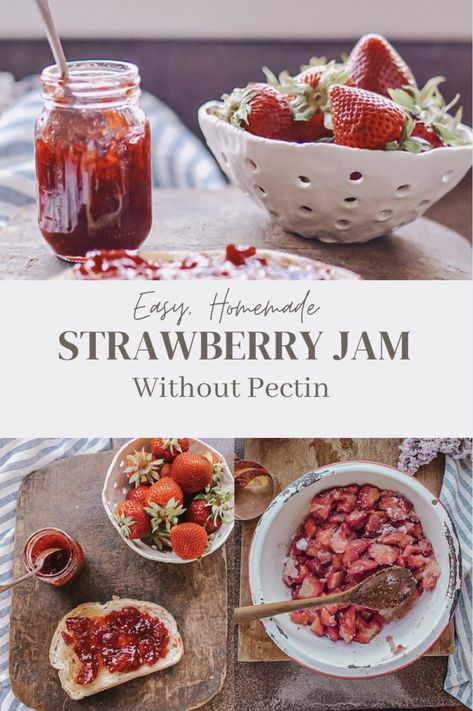 There is nothing better than homemade jam! This easy, Strawberry jam without pectin recipe is simple and is the perfect summer treat. It is so simple to make fresh and you can try this recipe with other seasonal fruits too! Strawberry Jam Without Pectin, Easy Entertaining Food, Make Strawberry Jam, Jam Without Pectin, Pectin Recipes, Easy Strawberry Jam, Delicious Christmas Desserts, Entertaining Food, Homemade Strawberry Jam