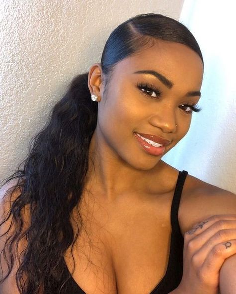 Hair Bun Tool, Low Ponytail Hairstyles, Chic Ponytail, Weave Ponytail Hairstyles, Sleek Ponytail Hairstyles, Black Ponytail Hairstyles, Easy Hairstyles For Medium Hair, High Ponytail, Black Hair Care