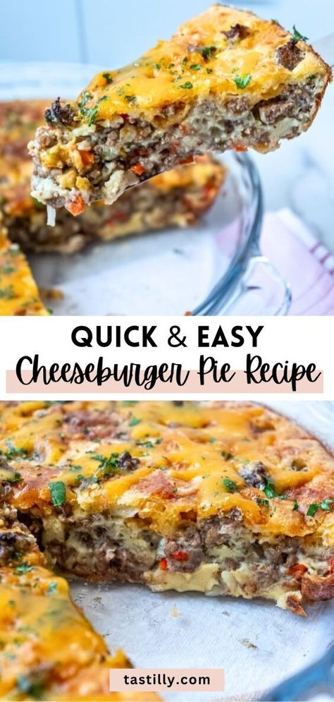 What makes this Cheeseburger Pie unique is its texture. Cheese Burger Pie, Virtual Restaurant, Easy Cheeseburger Pie, Impossibly Easy Cheeseburger Pie, Animal Diet, Cheeseburger Pie, Dinner Rotation, Meat Pies, Cheese Burger