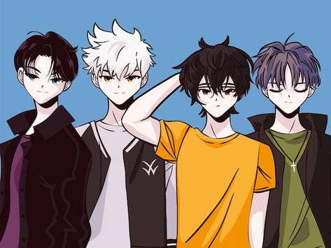 Anime group young men | Premium Vector #Freepik #vector #anime-boy #anime-manga #anime-character #boy-illustration Anime Friends Group, Anime Group Of Friends, Friends Anime, Boy Squad, 4 Best Friends, Manga Cartoon, Anime Group, Boy Illustration, Characters Inspiration Drawing