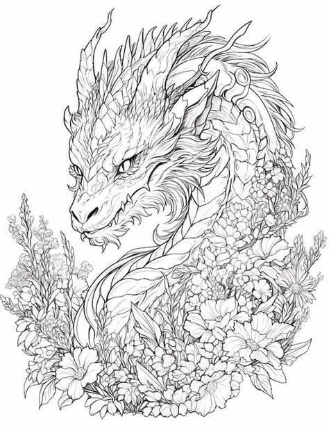 Free Printable Fantasy Coloring Pages For Adults, Mythical Coloring Pages, Fantasy Coloring Pages For Adults Unique, Dnd Coloring Pages, Coloring Pages For Adults Free Printable, Colouring Pages For Adults Printable Free, Dragon Colouring Pages, Wings Of Fire Coloring Pages, Mythical Creatures Coloring Pages