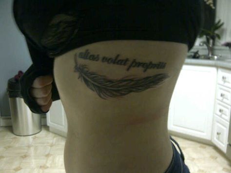 Latin "she flys with her own wings" Tattoo Quotes, Tattoos