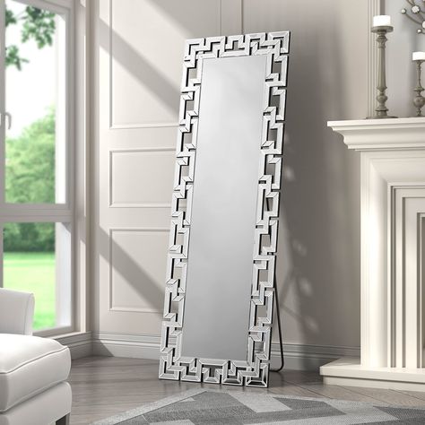 PRICES MAY VARY. [GORGEOUS DESIGN] - This full-length mirror features a unique design with many geometric right angle mirrors surrounding it to form a gorgeous frame.Bedroom mirror layered look that creates a strong impact [BRIGHTEN UP YOUR HOME] - Floor mirrors have an ideal feature of having a large reflective surface that can project light around the room,brighten your home and give a better sense of light and space.It is a perfect decorative body mirror for living room,dinning room,bedroom,e Full Body Mirror Wall, Body Mirror Wall, Silver Floor Mirror, Mirror For Bedroom, Full Length Floor Mirror, Art Mirror, Mirror Wall Bedroom, Mirror Large, Full Body Mirror