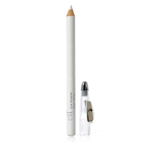 e.l.f. Widening eyeliner, pearl white Elf Eyeliner, White Eye Pencil, White Eyeliner Pencil, Lip Pencil Colors, Eyeliner For Beginners, White Liners, Eyeliner Styles, White Makeup, White Eyeliner