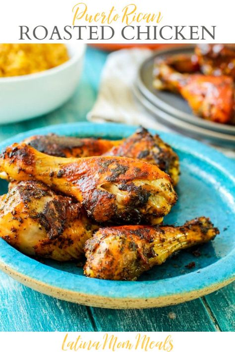 Perfectly seasoned, this Puerto Rican chicken recipe is amazing, and easily baked in the oven for a simple weeknight dinner option. #PuertoRicanchicken #drumsticks #bakedchicken Pollo Puertorriqueño, Baked Bbq Chicken Recipes, Puerto Rican Chicken, Decadent Cheesecake, Baked Chicken Recipes Oven, Stuffed Strawberries, Baked Bbq Chicken, Boricua Recipes, Recipes Oven