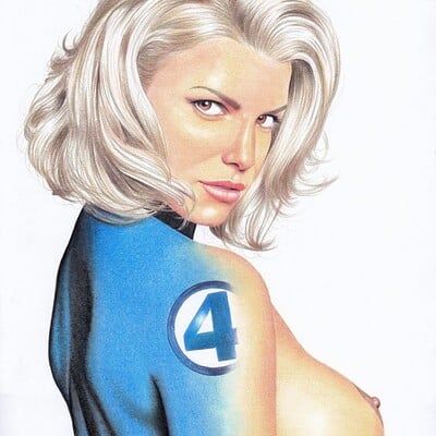 Sue Storm, Female Artwork, Female Cartoon Characters, Invisible Woman, Drawing Color, New Drawing, Marvel Characters Art, Female Cartoon, Color Pencils