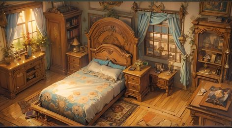 Fantasy Bedroom Concept Art, Room Illust, Dnd Inn, Inn Bedroom, Bedroom Concept Art, Sandstone Castle, Fantasy Interior, Bedroom Concept, Promotion Ideas