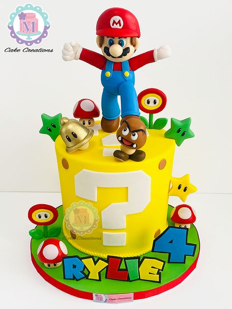 Super Mario Lego Cake, Fondant Super Mario, One Tier Mario Cake, Mario Nintendo Cake, Super Mario Movie Cake, Mario 3d World Cake, Mario Fondant Cake, Super Mario Buttercream Cake, Mario Bday Cake