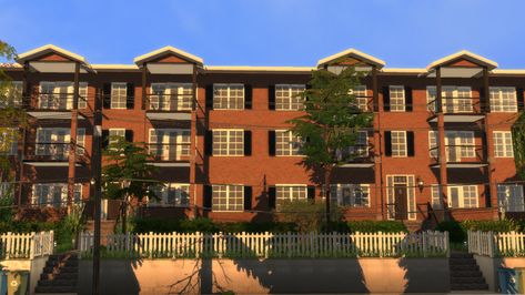 [MJ] Midtown Complex [40x30] | mjsxms on Patreon Sims 4 Beach House, Sims 4 Apartment, Traditional Apartment, Traditional Library, Sims 4 Houses Layout, Sims 4 Patreon, Sims Baby, Sims 4 House Plans, Sims 4 House Design