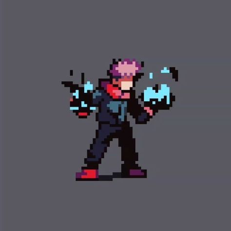 Itadori Yuji Divergent Fists 16 Bit Characters Pixel Art, Anime Sprites Pixel Art, Anime Pixel Art Jujutsu Kaisen, Pixel Platformer Game, Pixel Anime Characters, Jjk Pixel Art, 8 Bit Characters, Gaming Illustration, Tipografi 3d