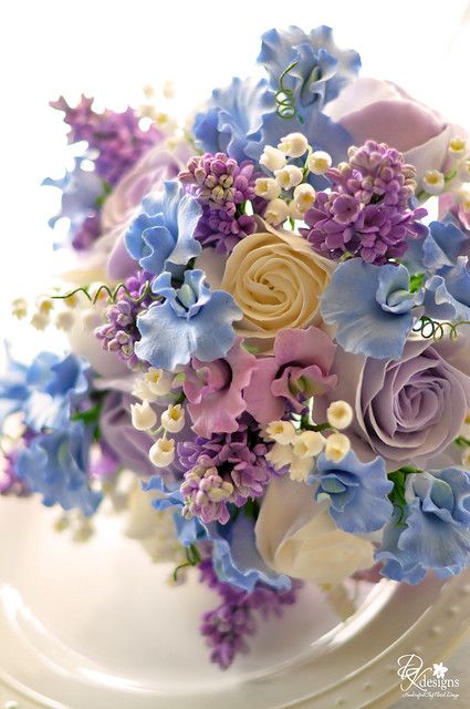 Periwinkle Wedding, Periwinkle Flowers, Hydrangeas Wedding, Gum Paste Flowers, Fondant Flowers, Lavender Wedding, Polymer Clay Flowers, Clay Flowers, Sugar Flowers