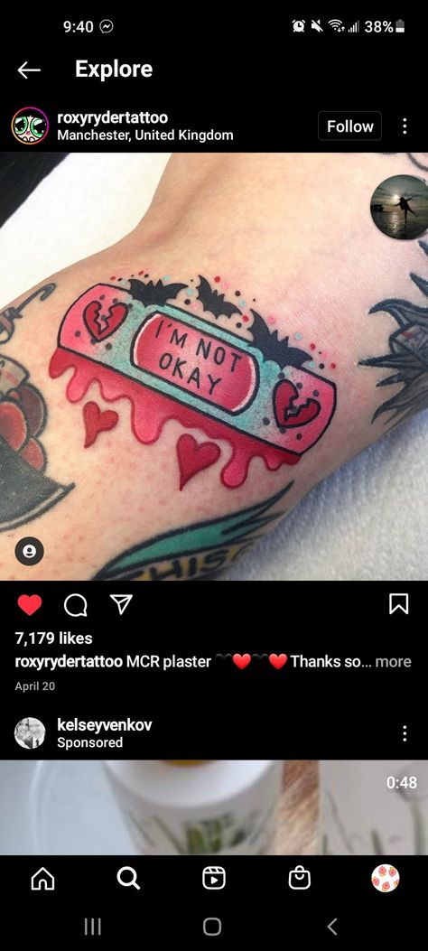 Okay Tattoo, Ok Tattoo, Punk Tattoo Ideas, Mirror Bedroom Decor, Punk Tattoo, Not Okay, Cute Tattoos, Its Okay, Jesus Fish Tattoo