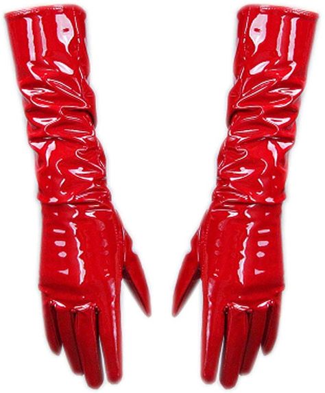 Shine Red Gloves Faux Patent Leather Wrist Long 40cm Cosplay Costume Wedding at Amazon Women’s Clothing store Gloves Aesthetic, Spy Outfit, Png Outfits, Red Leather Gloves, Costume Wedding, Dilara Findikoglu, Code Red, Red Gloves, Outfit Inspired