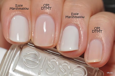 Marshmallow Nail Color, Essie Neutral Colors, Opi Bare My Soul Vs Put It In Neutral, Best Opi Nude Colors, Opi Milky White, Essie Marshmallow, Sally Nails, Nyc Ballet, Nail Diamond