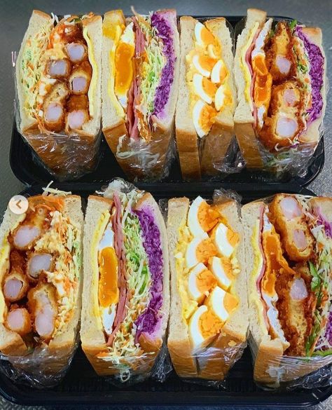 Thai Sandwich, Wanpaku Sandwich, Bento Sandwich, Sandwich Bento, Sandwhich Recipes, Food Package, Catering Ideas Food, Healthy Sandwiches, Makanan Diet