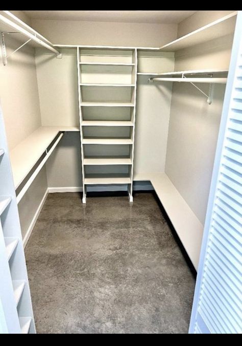 Rectangle Walk In Closet, Closet Shoe Organization, Long Narrow Closet, Narrow Closet Design, Small Walk In Closet Organization, Small Master Closet, Small Closet Design, Narrow Closet, Closet Transformation