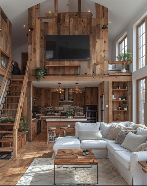 Cabin With Loft Interior, Small Cozy Cabin, Small Cabin With Loft, Treehouse Inspiration, Ranch Retreat, Cabin Loft, Country Lodge, Cabin Tiny House, Tiny House Layout