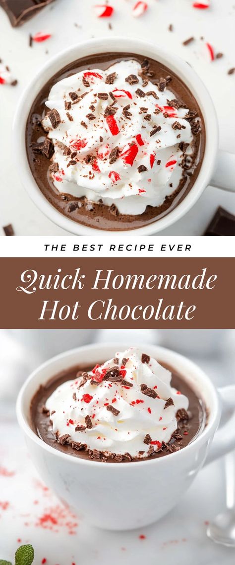 Image for Quick Homemade Hot Chocolate Best Homemade Hot Chocolate, Homemade Hot Chocolate Recipe, Hot Chocolate Recipe Homemade, Gatherings With Friends, Best Christmas Recipes, Hot Chocolate Recipe, Homemade Hot Chocolate, Best Food Ever, Chocolate Recipe