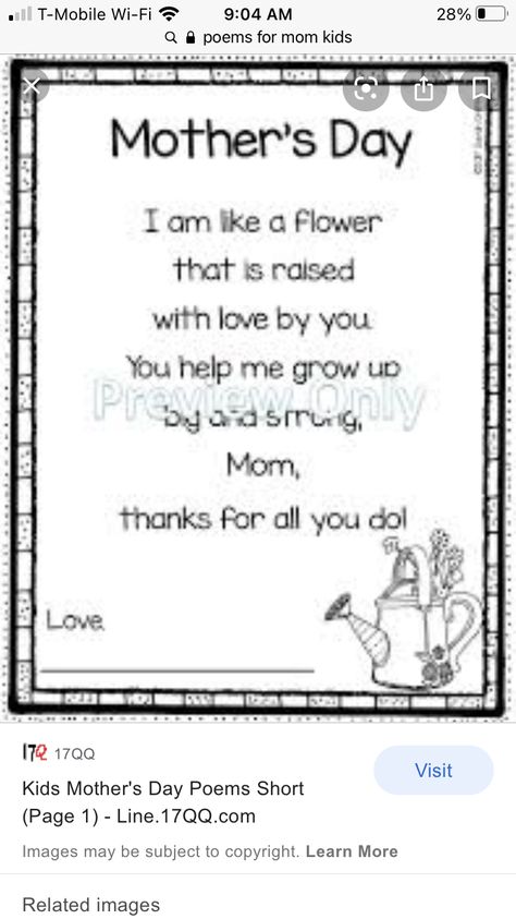 Parents Poem, Preschool Mom, Piano Ideas, Kindergarten Songs, Mom Poems, Mothers Day Poems, Kids Poems, Short Poems, Help Me Grow