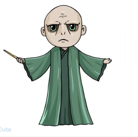 Voldemort Drawing, Harry Potter Kawaii, Hery Potter, Harry Potter Theme Birthday, Harry Potter Voldemort, Harry Potter Cartoon, How To Draw Cute, Harry Potter Art Drawings, Harry Potter Painting