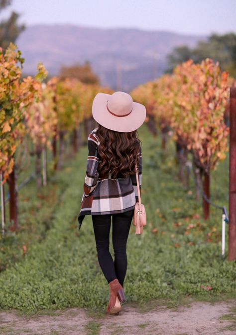 what to wear pack for napa valley vacation Vineyard Outfits Fall, Bachelorette Winery, Wine Tour Outfit, Napa Outfit, Plaid Wrap Coat, Vineyard Outfit, Wine Tasting Outfit, Wineries Outfit, Extra Petite