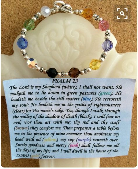 Jesus Bracelet, Salvation Bracelet, Faith Bracelet, Homemade Bracelets, Christian Bracelets, Christian Crafts, Prayer Bracelet, Faith Jewelry, Psalm 23