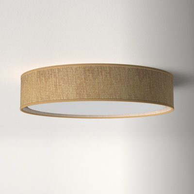 This collection of LED drum fixtures feature many options of fabric shades with an internal acrylic diffuser which twist locks into place. The result is a crisp clean look without any exposed screws or knobs. Whether you are looking for residential or commercial, there is sure to be a combination for your application. | AllModern Poppy Mount in Brown / White, Size 5.5 H x 25.0 W x 25.0 D in | Wayfair Serene Spaces, Beach Place, Beach Shack, Chili Lime, Light Fixtures Flush Mount, Lime Chicken, Ceiling Panels, Almond Cakes, Chicken Tacos