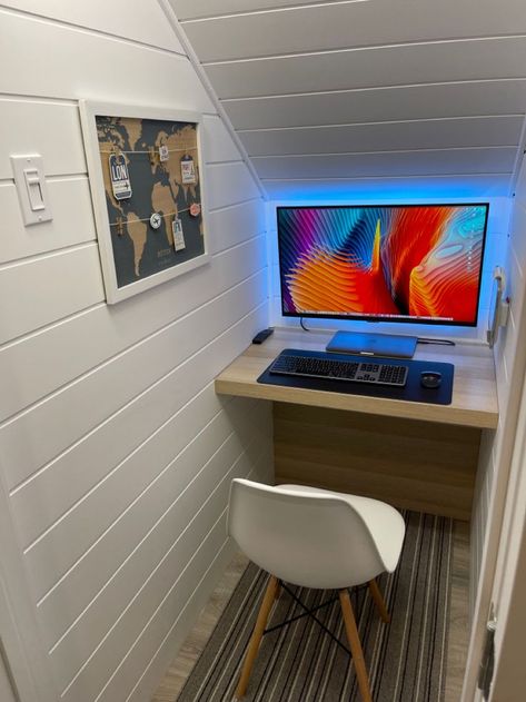 My mini office under the stairs Converting Space Under Stairs, Cupboard Under Stairs Office, Under Stairs Computer Desk, Basement Office Nook Ideas, Understairs Cupboard Office, Under Staircase Desk, Office Under Stairs Closet, Office Space Under Staircase, Under Stairs Closet Office Ideas