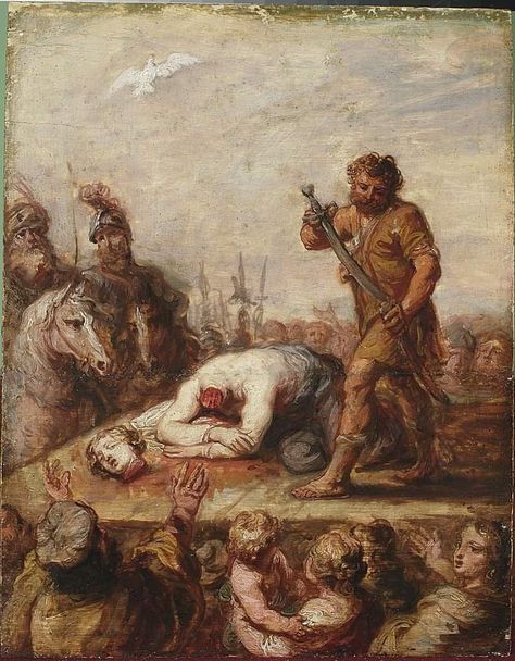 Artist: Abraham van Diepenbeeck  (1596–1675)  Title: Martyrdom of St. Catherine  Date: circa 1640  Medium: oil on oak panel  Dimensions: height: 35.5 cm (13.9 in); width: 28 cm (11 in)  Collection: National Museum in Warsaw   Accession number: M.Ob.1482 and M.Ob.1482 MNW Oak Panels, St Lawrence, St Catherine, The Apocalypse, National Museum, Wikimedia Commons, Warsaw, Rococo, A Place