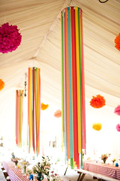 ribbon chandeliers, this would look really pretty done with ribbon in the color scheme Paper Chandelier, Paper Decorations Diy, Crepe Paper Streamers, Paper Streamers, Fabulous Diy, Party Diy, Diy Party Decorations, Crepe Paper, Diy Party