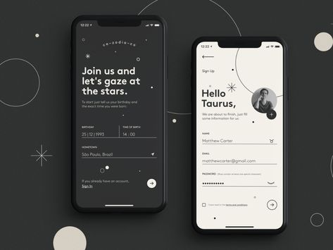 Astrology App, Mobile App Design Inspiration, App Interface Design, Sign Up Page, Daily Ui, App Design Inspiration, App Interface, Web Graphic Design, Application Design