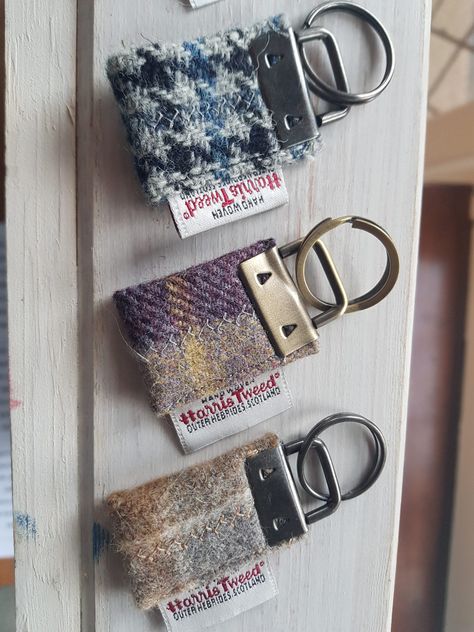 Beautiful Harris Tweed handmade keyrings. A lovely selection of tweeds available. please state your colour choice when ordering.   The post Handmade Harris Tweed Keyring appeared first on The Market Co. Harris Tweed Crafts, Handmade Keyrings, Material Ideas, What To Make, Harris Tweed, Sewing Gifts, Color Choices, Craft Ideas, Hand Weaving