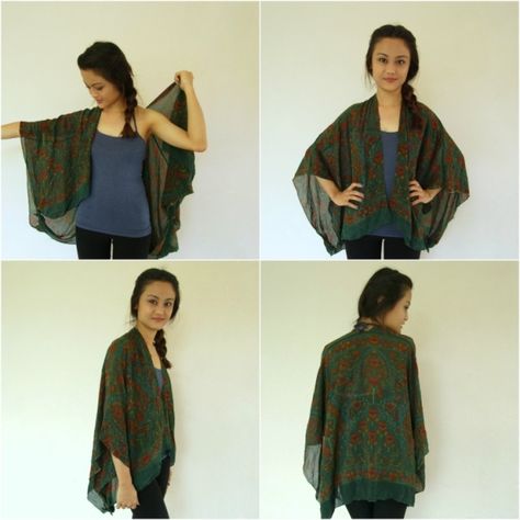 Sew Kimono, Sewing Kimono, Clothes Recycling, Diy Clothes Storage, Diy Clothes Refashion Videos, Clothes Upcycle, Diy Kimono, Kimono Shrug, Diy Fashion Trends